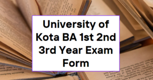 Kota University BA Exam Form 2023